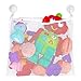 Bath Toy Organizer Includes Suction Cup Hooks and Adhesive Hooks and Tub Toy Mesh Bag White