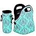 Neoprene Reuable Lunchbox Tote Lunch Bag For Women, Adults, Kids, Girls, and Teen Girls With Bottle Cooler | Rugged Zipper | With Adjustable Strap | For Snacks, Lunch, School, Work, Picnic
