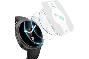Langboom 3 Pack Heavy-Duty Tempered Glass Screen Protector for Samsung Galaxy Watch 8 44mm, Shockproof Protection Anti-Scratc