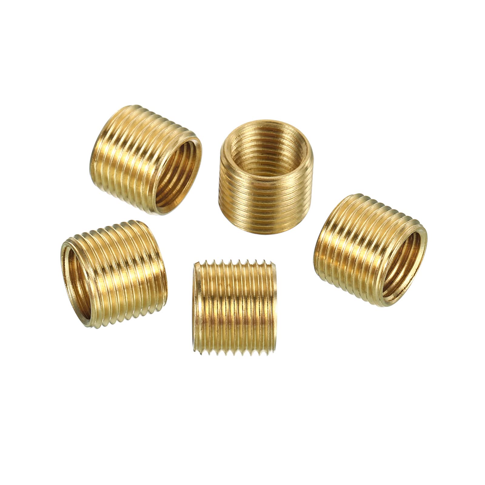 PATIKIL M12 to M10 Fine Thread Adapter Reducer Thread Reducing Nuts Insert, 5 Pack 10mm Threaded Hollow Tube Adapter Brass Coupler Connector Pipe Fitting — image 1