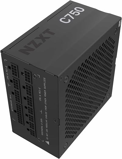 NZXT C750 750W ATX PSU 80+ Gold Fully Modular Silent FDB Fan 10 Year Black