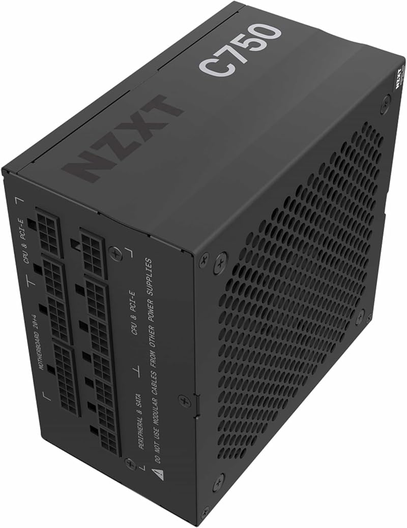 NZXT C750 750W ATX PSU 80+ Gold Fully Modular Silent FDB Fan 10 Year Black