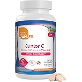Zahler Junior C Advanced Chewable Vitamin C for Kids - Vitamins in Delicious Orange Flavor - Kosher Kids Vitamin C for Immunity - Chewable Antioxidant - (90 Count)