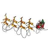 Kurt Adler 10-Light Santa Sleigh and Reindeer Light