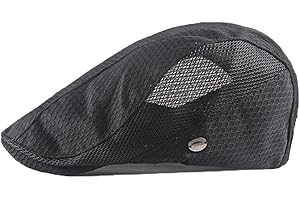 FASHIXD Mens Mesh Flat Caps Light Summer Beret Hat Breathable Newsboy Ivy Cap Cabbie Adjustable