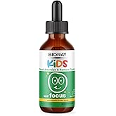 BIORAY Kids NDF Focus, Citrus - 2 fl oz - Supports Cognitive Function, Enhances Clarity & Promotes Steady Energy Levels - Non-GMO, Vegetarian, Gluten Free - 1-2 Month Supply