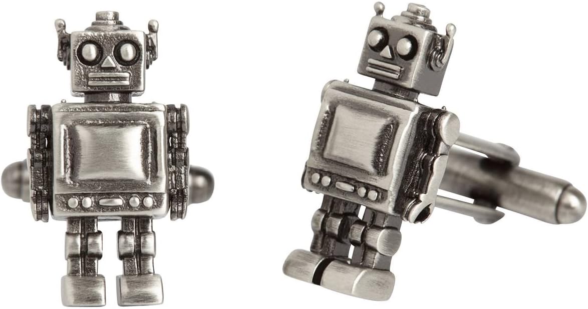 Simon Carter Mens West End Robot Cufflinks - Silver