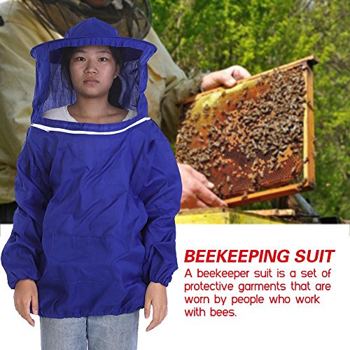 Wifehelper Professional Beekeeping Protective Jacket Suit Bee Keeping Beekeeper Equipment Beekeeping Protective Gear(Blue)