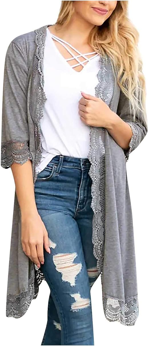 Damen Strickjacke Lang & Leicht - Eleganter Cardigan Für Sommer & Herbst