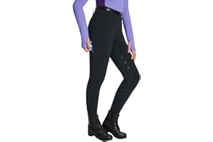 baleaf Girls Riding Pants, Fleece Winter Breeches Full Seat Silicone Kids Horseback Equestrian Zipper Pocket Tight