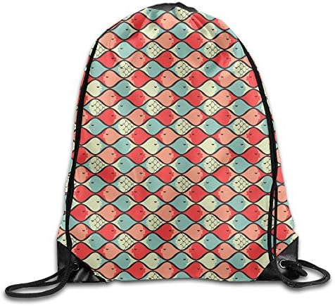 WENC Knapsack Funny Fish Cales Bright Retro Beam Mouth Portable Hiking Sport Backpack