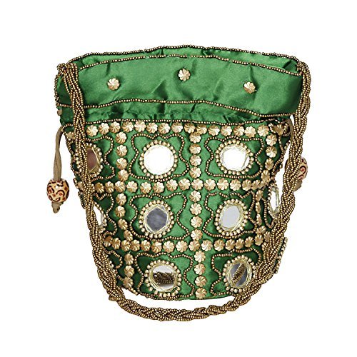 fashion bizz women's clutch potli bag - set of 6(aadsa, multicolour)