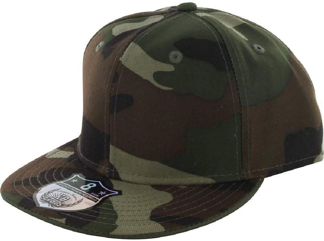 Plain Fitted Cap Baseball Hat Solid Flat Bill Visor Blank Color Basic Sport
