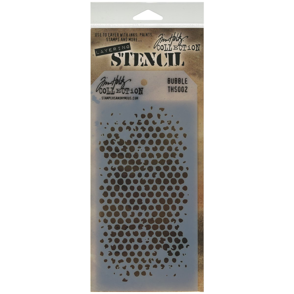 Stampers Anonymous_AGW AGTHS002 Bubble Layered Stencil, 4-1/8 inch x 8-1/2 inch