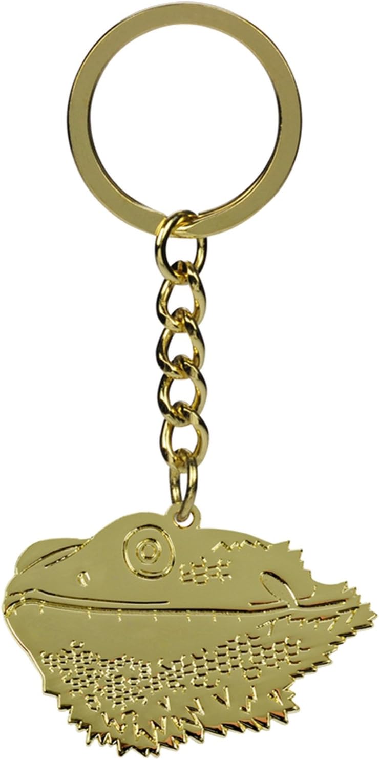 Blue Bug Keychain Bearded Dragon Head gold
