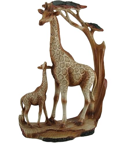 Lot De 3 Grandes Girafes Décoratives En Bois Sculpté à La Main - Style Africain
