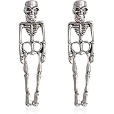 YISXVD Spooky Skull Skeleton Dangle Earrings for Women Gothic Punk Halloween Skeleton Drop Stud Earrings Halloween Party Accessories