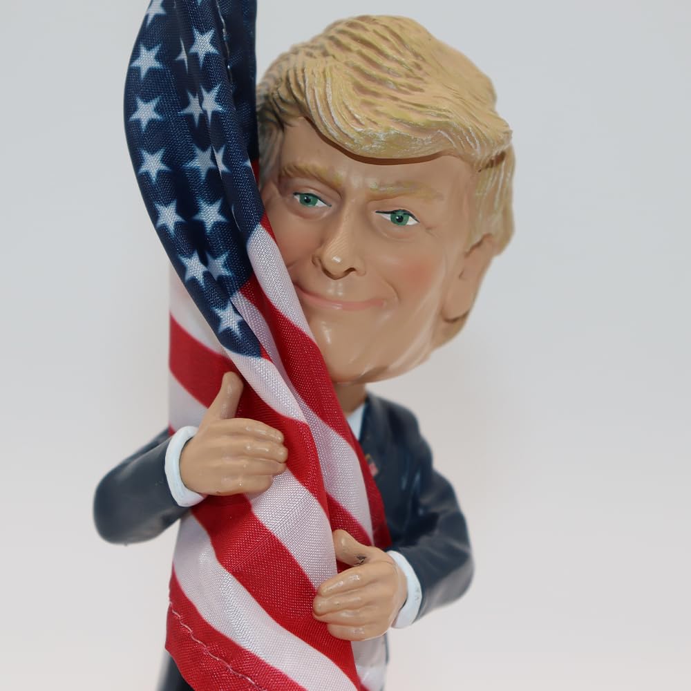 Trump America President Bobblehead Bubble Head Oscillating Doll USA Flag Donald J. Trump Limited Edition Collectible Figure