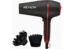 REVLON SmoothStay Coconut Oil Infused Hair Dryer with Diffuser & Concentrator - Ionic Ceramic Blow Dryer for Frizz Control, Shine, Smoothness & Volume, 1875W Lightweight Salon-Quality