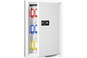 Sumerfnt Key Box Wall Mount with Code, Key Cabinet Lock Box for 40 Keys, Metal Key Storage Box with Key Tags and Number Sticker, 12.1"x 8.1" x 2.6"