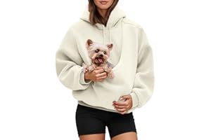 Pet Pouch Hoodie Fleece Sweatshirts with Cat Dog Pouch Puppy Carrier Cozy Pullover Tops for Pet Animal Lover