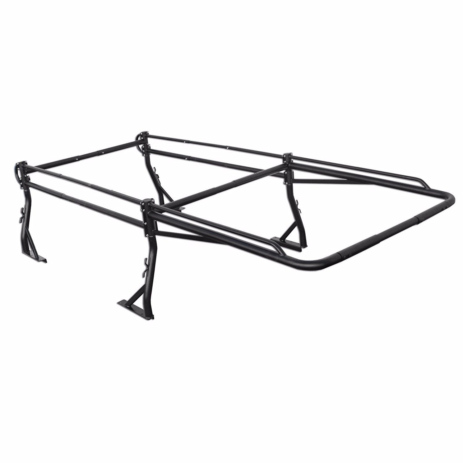 AA-Racks Model X39 Full-size Truck Ladder Rack Side Bar with Long Cab Ext.-Matte Black
