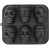 Webake Skull Cake Pan Silicone Gelatin Cakelet Mold Skull Pizza Tin Baking Pan