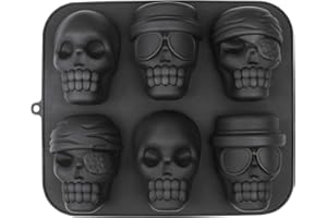 Webake Skull Cake Pan Silicone Gelatin Cakelet Mold Skull Pizza Tin Baking Pan