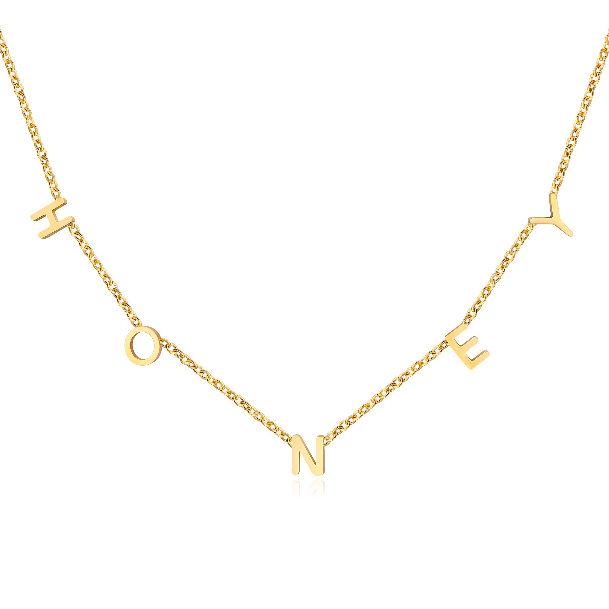 Memgift Dainty Gold Honey Necklace for Women