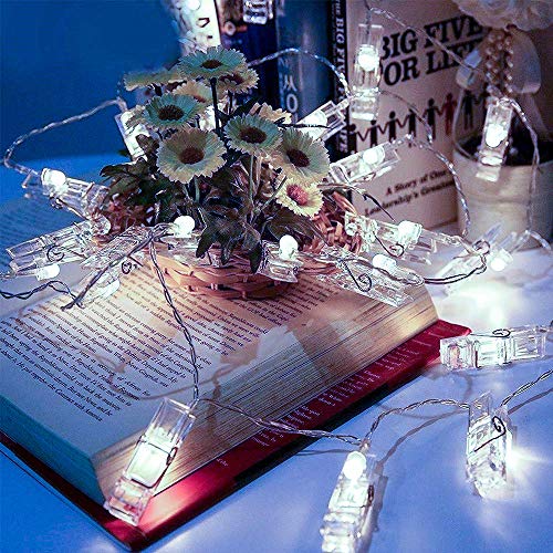 Trcviove UTT 20 Photo Clip Lights String Twinkle Lights 8 Modes Waterproof Fairy String Lights for Bedroom Wall Hanging Pictures Teen Girls Dorm Room Decor Picture Hanger