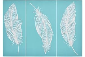 YeulionCraft Self-Adhesive Silk Screen Printing Stencil Mesh Transfers Plant Pattern Series for Decoration DIY T-Shirt Pillow Fabric Painting, Feather