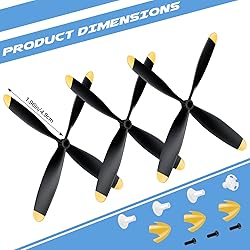 Hollowfly 3 Sets Spare RC Plane Propellers 4 Blade
