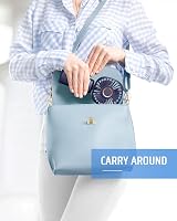 FAPPEN Mini Handheld Fan Rechargeable 5 Speed Folding Portable USB Fan Deep Blue view 4