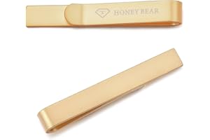 HONEY BEAR Mens Boys Skinny Tie Clip Bar for Narrow Tie Wedding Gift 4cm