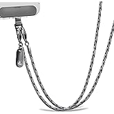 X-Lounge Phone Lanyard for Cellphone Case Crossbody Strap Detachable Phone Charms Strap Anti Theft Necklace Holder for iPhone For Women (black)