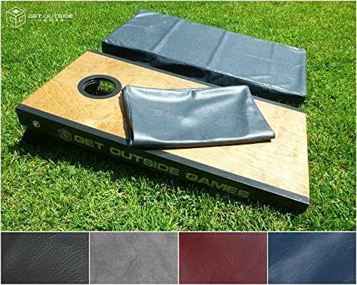 Get Outside Games Premium Cornhole Board Covers - Set of 2 For Full Size 24x48 Boards (Charcoal)