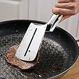 Sarissa Fried Steak Clamp, Stainless Steel Multipurpose Gripper Bread Clip Barbecue Clips Shovel Beefsteak Turner Flipper