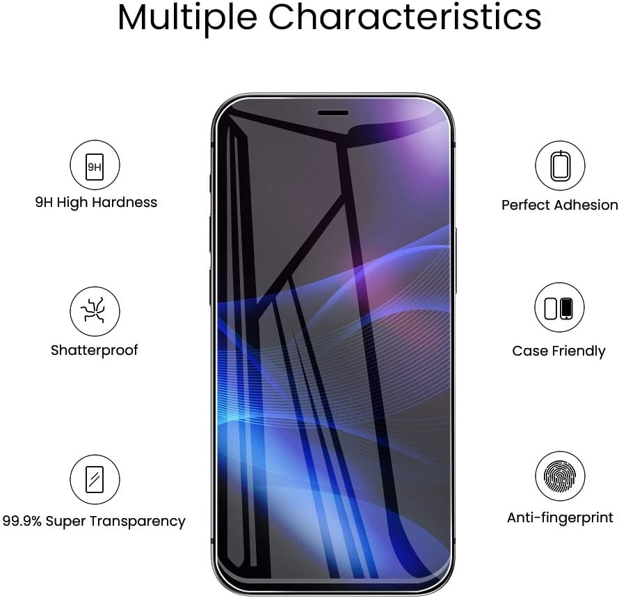 FLOVEME iPhone 12 iPhone 12 Pro Screen Protector (3 PACK) 6.1inch 2020 Shatterproof Tempered Glass Compatible with iPhone 12 iPhone 12 Pro Screen Film Case-friendly Alignment Frame Easy Installation