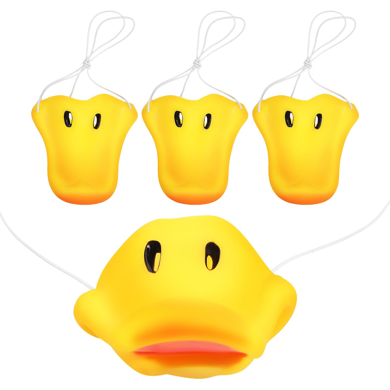 Zerodeko 4 Pcs Cosplay Duck Nose Props for Party and Masquerade - Realistic Yellow Beak Mask with Elastic Band for Costume Dress up