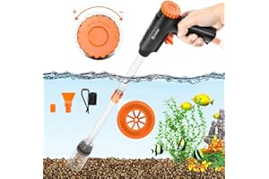 Yaubay Manual Aquarium Gravel Cleaner, 132GPH Fish Tank Siphon Vacuum Cleaner with Adjustable Water Flow for Remove Dirt, Water Change & Wash Sand Aquarium Cleaning Tools