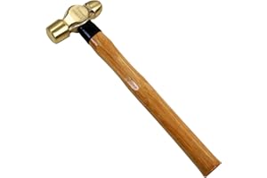 WEDO 1/2 Pound Ball Peen Hammer, Brass Ball Pein Hammer with Wooden Handle, 8oz, Length 280mm(11""), Corrosion Resistant, Die-Forged, BR2105B-1002N1