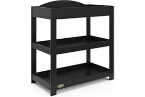 Graco Customizable Changing Table with Water-Resistant Changing Pad (Black) - Customizable Modern Flat or Classic Arched Headboard, Baby Diaper Changing Pad Included