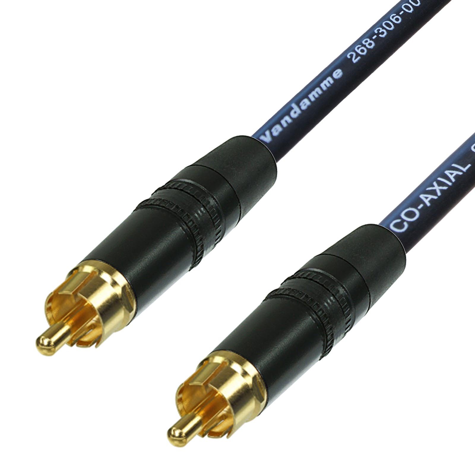 SPDIF Digital Audio Video Coaxial Cable RCA to RCA Van Damme 75 ohm Coax Phono (8 m, Black)