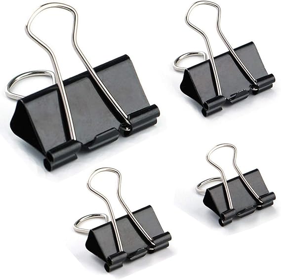 110 Pcs Bulldog Binder Clips Foldback Clips Stationary Paper Clamp 4
