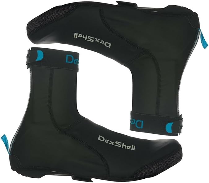 DexShell Lightweight PU Coated Overshoes Black, Small/Waterproof