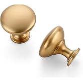 Ravinte Champagne Bronze Round Zinc Cabinet Knobs,1-1/6 Inch,15 Pack | Solid Zinc Alloy, Single Hole, Screws Included, Drawer Pulls, Smooth Touch, for Kitchen Bathroom Closet Dresser Cabinets