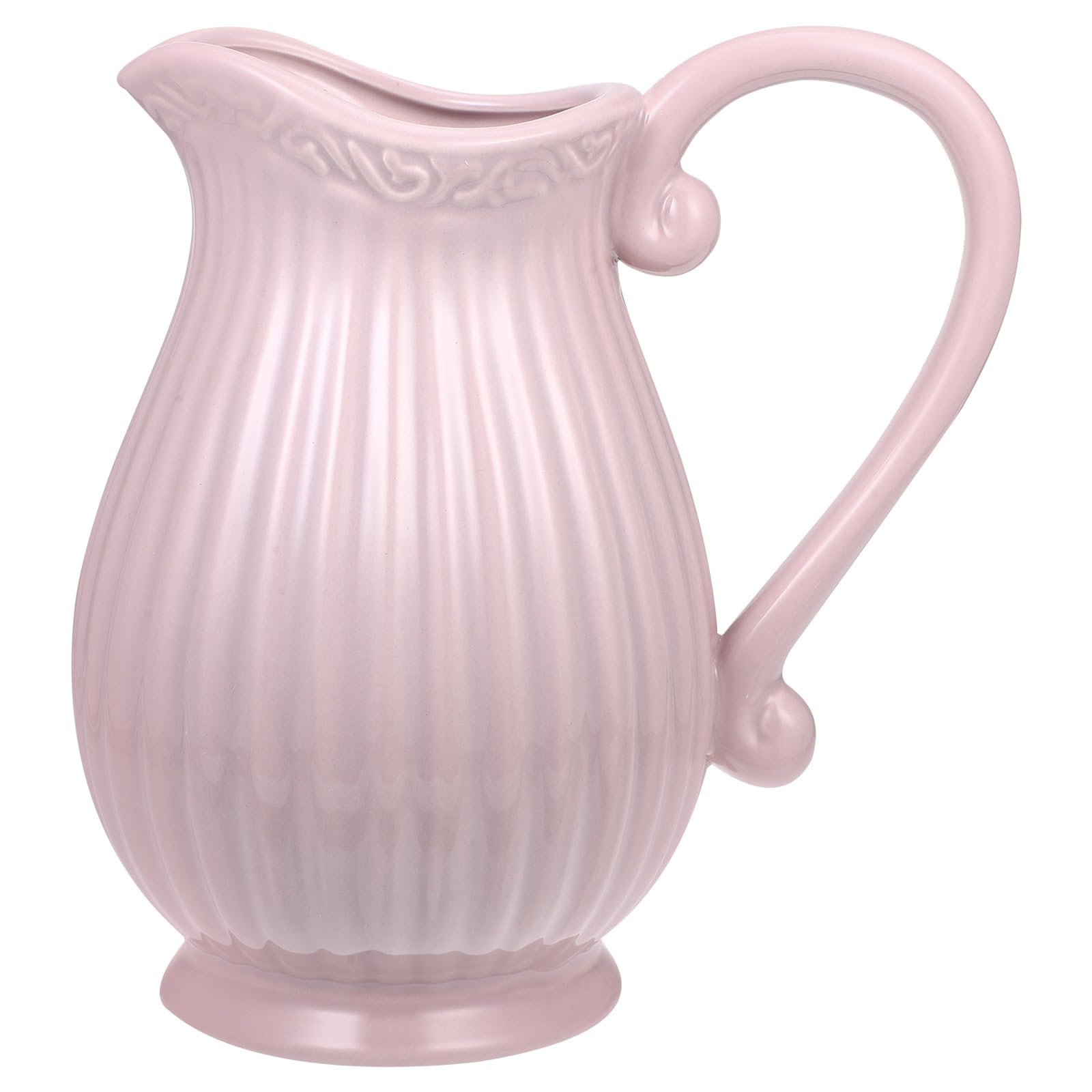 Pitcher Hydroponic Planter White Decor Ceramic Flower Pots Fireplace Flower Vintage Flower Vase Succulents Pot Jug Flowerpot Decorate Pink Spa Table Flowers Ceramic Flower Vase