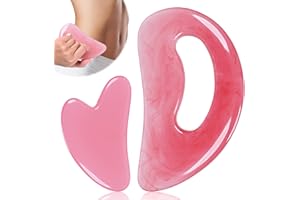 FDKJEJC Body Gua Sha Tool Cellulite Guasha Tool for Body Body Massage Tools (Natural Resin) Lymphatic Drainage Tool Guasha Tool for Face，Back, Legs, Women's Body Shaping Tools (Pink)