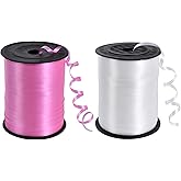 TONIFUL 500 Yards Curling Ribbon-Balloon Ribbon-Balloon String for Art&Craft Decor,Gift Wrapping,Ribbons and Bows for Christmas New Year Birthday Gifts Graduation Supplies (Pink and White)