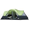 UNP Camping Tent 10-Person-Family Tents, Parties, Music Festival Tent, Big, Easy Up, 5 Large Mesh Windows, Double Layer, 2 Room, Waterproof, Weather Resistant, 18ft x 9ft x78in